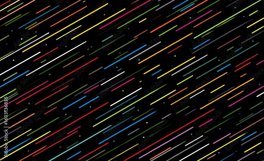 Poster a dynamic composition of vibrant, angled lines against a dark background evokes a sense of energetic