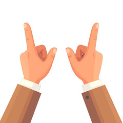 Two Hands Pointing Up In Business Attire