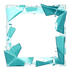 Teal Geometric Broken Glass Frame