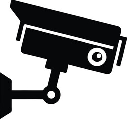 Black silhouette of a CCTV (closed-circuit television) camera