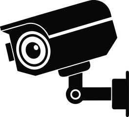 Black silhouette of a CCTV (closed-circuit television) camera