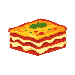 Colorful Illustration Of A Slice Of Lasagna