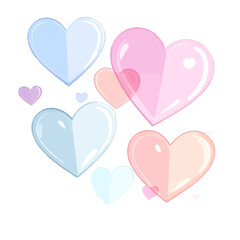 Pastel Hearts Floating Background Graphic Design
