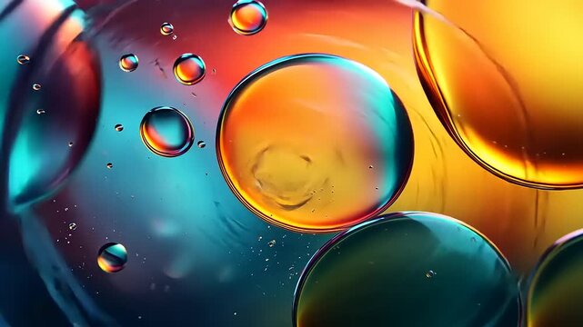 Abstract colorful liquid and bubble patterns