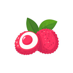 Fresh Lychee Fruit Illustration
