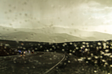 Konya Altın Apa Dam on a rainy day.