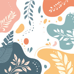 Naklejka premium Colorful Modern Abstract Pattern with Aesthetic Minimalist Design, Isolated on White Background – Trendy Geometric Art for Wallpapers, Textiles, Posters, and Creative Digital Projects