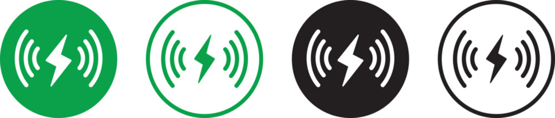 Wireless Charging icons set. Charging Multi Style icons, smartphone charger, battery, charger, Battery charge vector,

