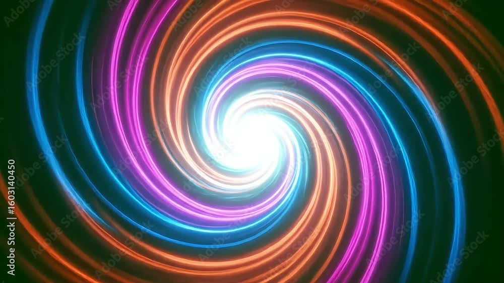 Poster vibrant swirling vortex of neon colors creating a mesmerizing light effect in a dark background