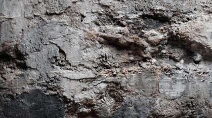 A close-up of a textured wall, such as exposed concrete, rough brick, or weathered wood, providing a grungy background. 