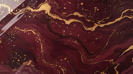 Glossy Maroon Marble with Subtle Grain