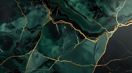 Green Marble with Natural Crack Pattern