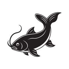 Naklejka premium Catfish vector illustration silhouette logo sticker design 