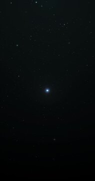 Celestial bodies passing by in outer space. 4K vertical