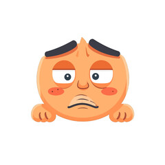 Obraz premium Pixelated Sad Face Emoji Illustration