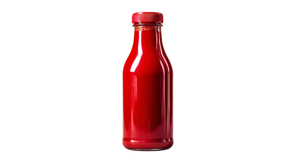 Red Liquid Bottle Isolated on Transparent Background