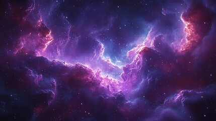 Fototapeta premium Vibrant Nebula in Deep Space with Cosmic Clouds and Stars 