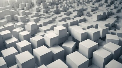 Abstract Modular White Cubes in Staggered Composition