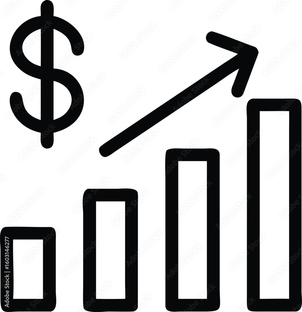 Aufkleber a simple black outline vector graphic of a dollar sign isolated on a transparent background isolated