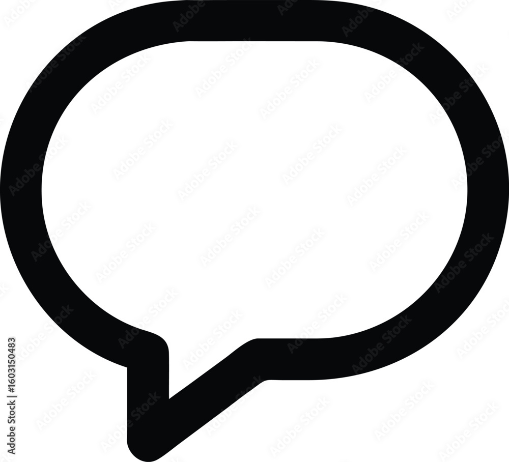 Aufkleber single black outline vector icon of a chat message bubble isolated on transparent background
