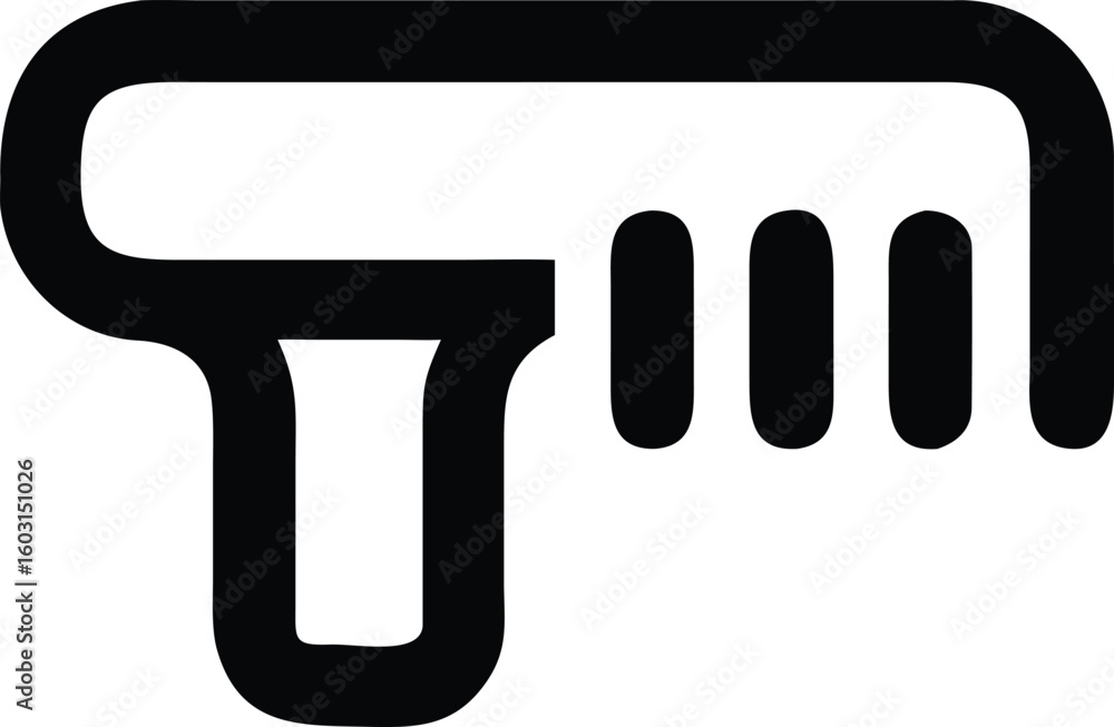 Poster simple black outline vector icon of a barcode for retail and product identification isolated on tran