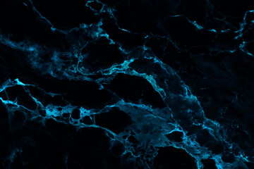 blue abstract transparent light effect on black background, gold glitters and light lines in golden color. Abstract background