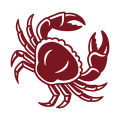 Crab bold engraved style marine animal vector illustration