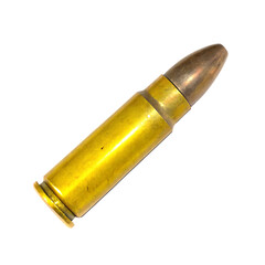 Fototapeta premium Brass bullet cartridge isolated on isolated on a transparent background ammunition