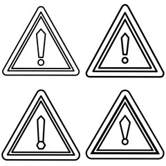 Warning Sign Icon – Outline Vector Illustration of Caution and Safety Symbol