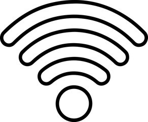 Simple black outline of a wifi signal icon on a white background