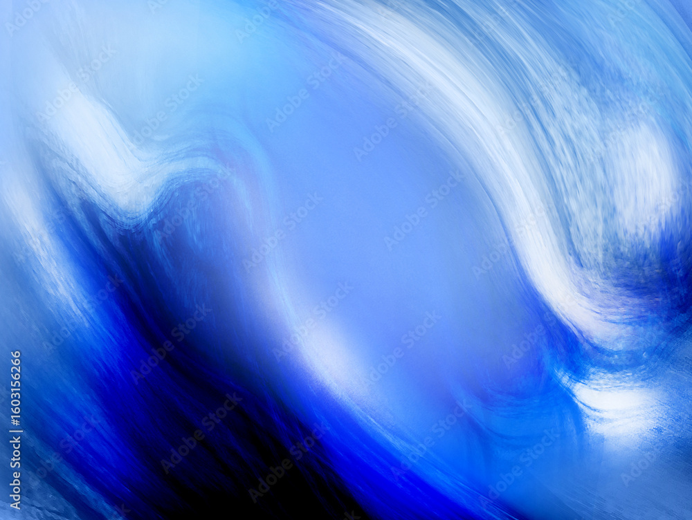 Poster abstract blue tones with fluid lines and soft gradients
