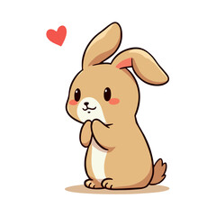 Obraz premium Cute Baby Brown Rabbit Clipart 01
