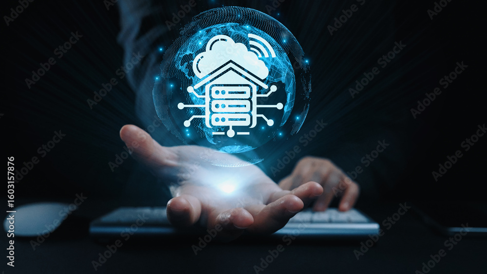 Poster cloud computing, cloud strategy, and cloud technology transforming digital infrastructure with scala