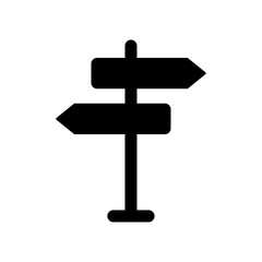 Signpost icon featuring directional arrows in outline, filled, and minimal styles for navigation and wayfinding on a white background