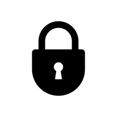 Padlock icon representing security and privacy, including solid, outline, and minimal design variations on a white background