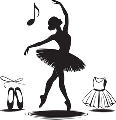 Graceful ballerina performing with music and ballet shoes dance © Laila