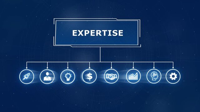 Business expertise and teamwork conceptualized , business insights from large data sets, Animated data analytics banner web icons isolated on transparent background