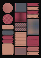 Retro, dark sticky notes on a black background for writing and journaling.