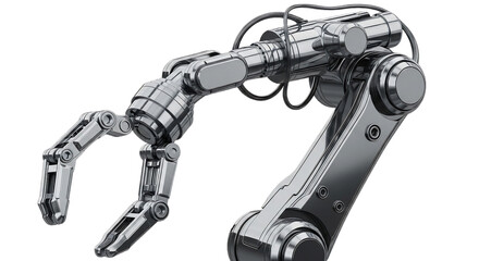 Naklejka premium Robotic arm claw isolated PNG with Transparent Background