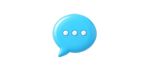Obraz premium 3d blue speech bubble with ellipsis isolated on transparent background