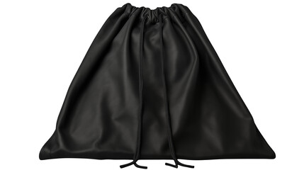 Sleek black drawstring backpack with durable material perfect for gym or travel adventures