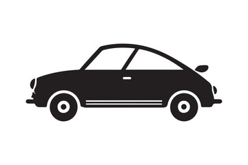 Simple black silhouette of a classic coupe car