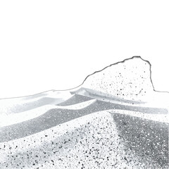 Abstract Grayscale Mountain Landscape