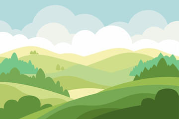 Fototapeta premium rolling hills under morning fog