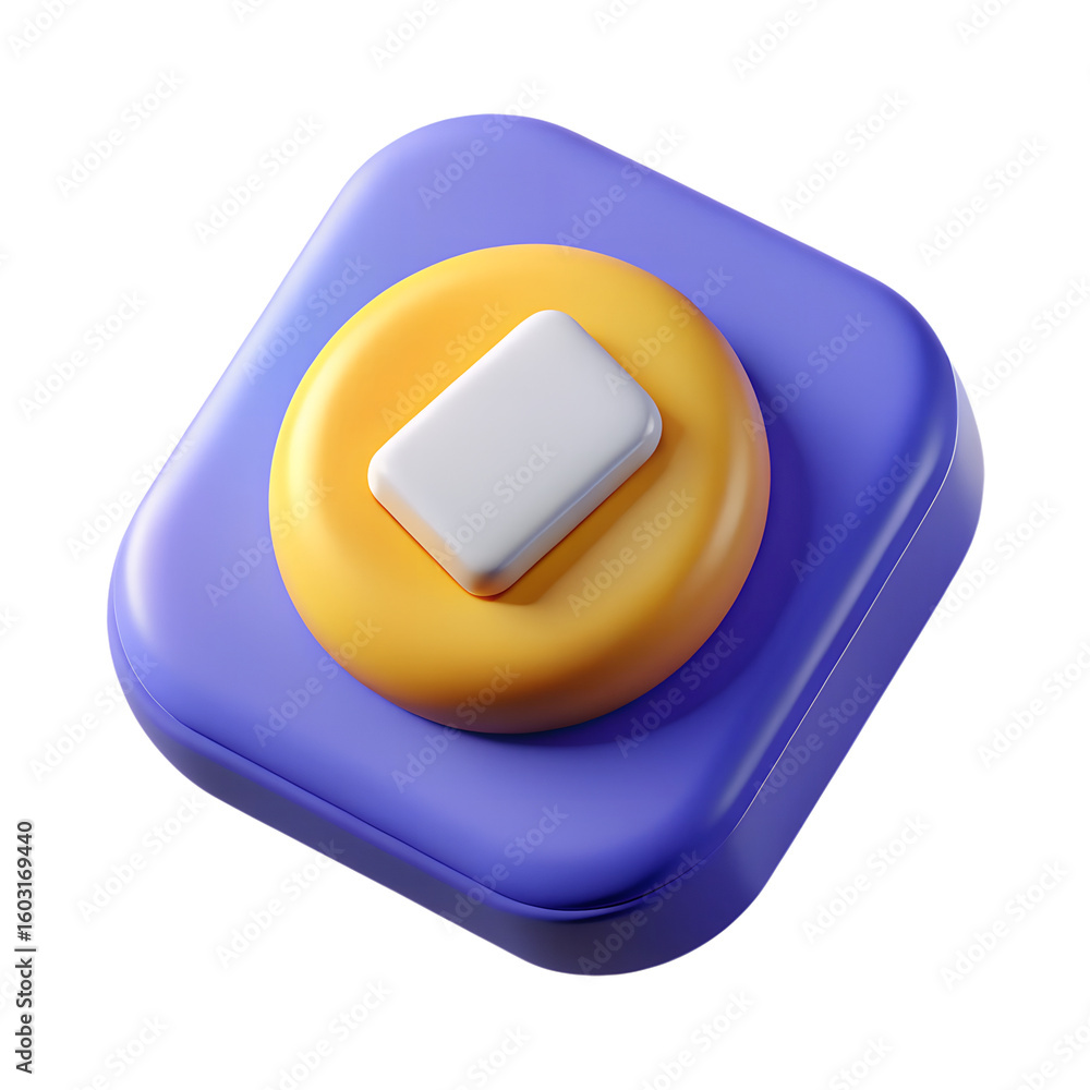 Poster 3d abstract geometric object isolated on transparent background