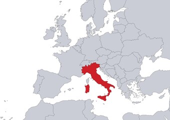 Fototapeta premium Italy map in Europe 
