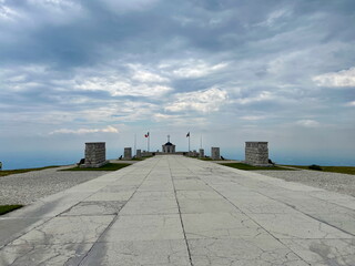 Military memorial monument on the summit of Monte Grappa in memory of soldiers died during WW first