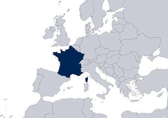 France map in Europe 