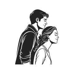 full body silhouette of a young man vector art