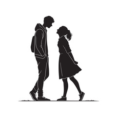 full body silhouette of a young man vector art